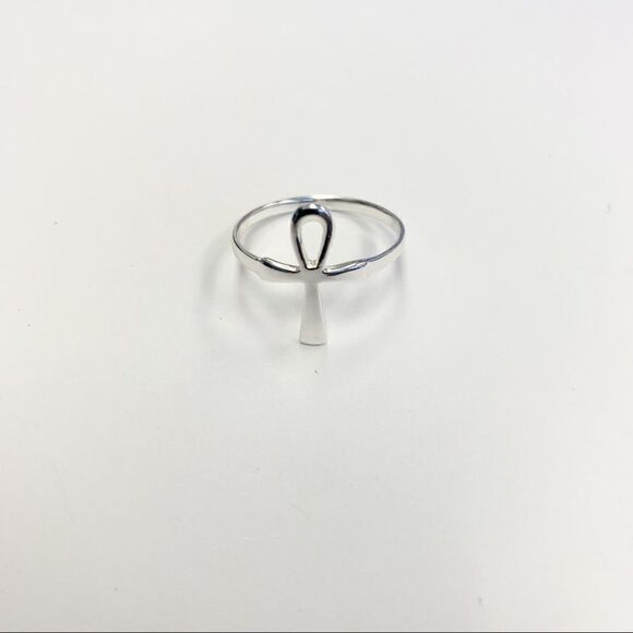 925 Sterling Silver Ankh Cross Ring - Picture 13 of 15